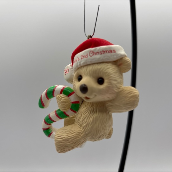 Hallmark Keepsake Ornament Dated 1990 Baby’s First Christmas Handcrafted - Picture 2 of 12